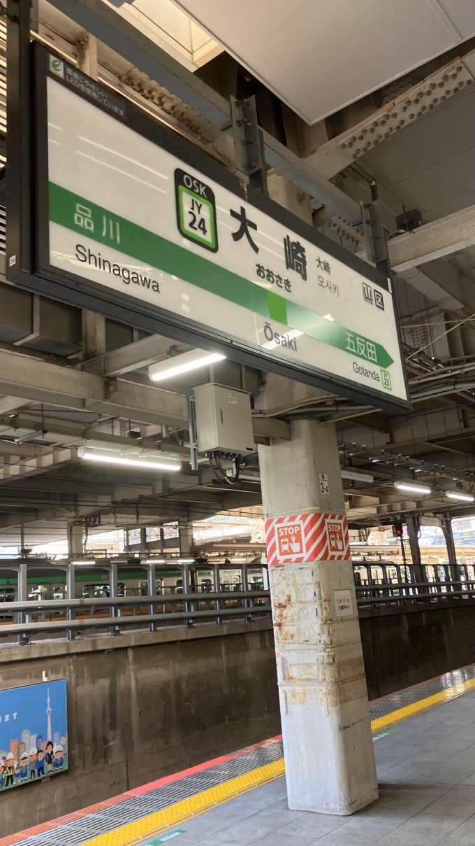鉄道乗車記録の写真:駅名看板(3)        「大崎駅の駅名標。」
