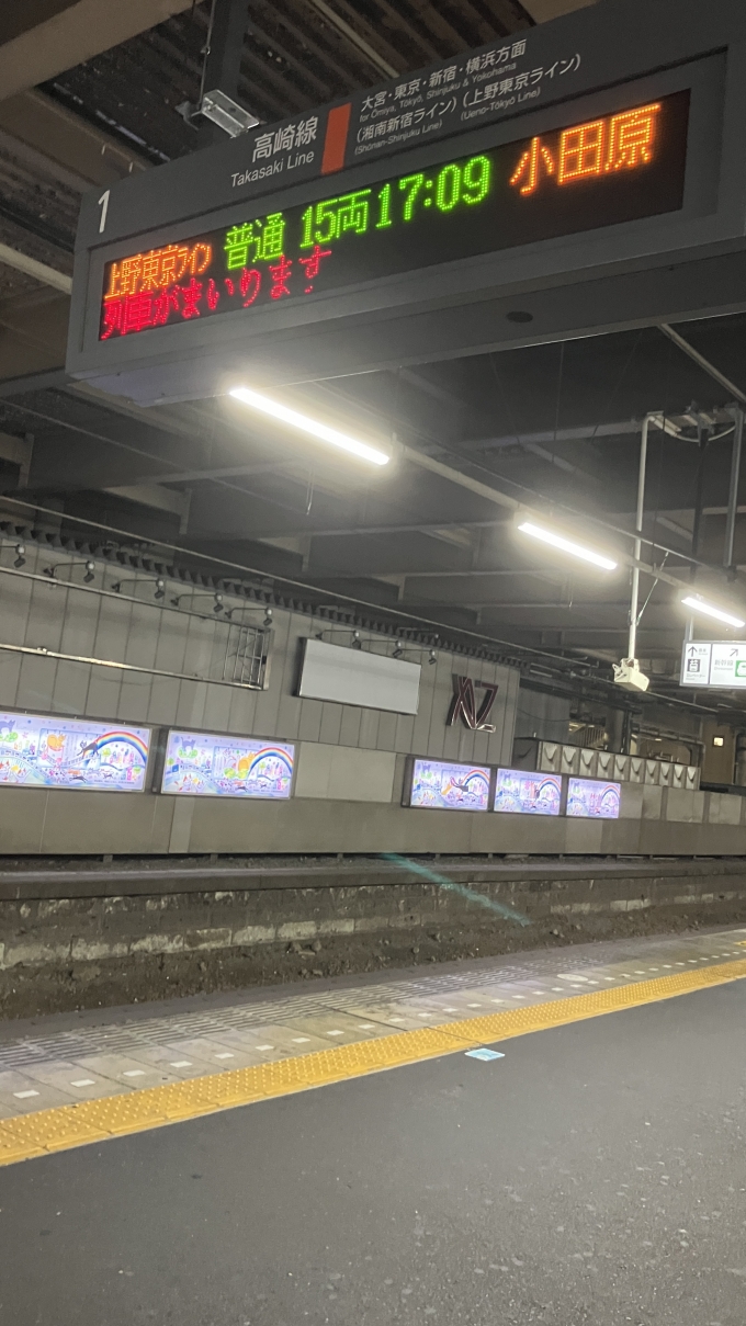 鉄道乗車記録の写真:駅舎・駅施設、様子(3)        「熊谷駅へは籠原駅始発の上野東京ライン経由小田原行きが先に到着するが、快速アーバンの待ち合わせのため時刻表上では5分ほど停車する。その後は、快速アーバンが通過する駅に停車する各駅停車の役割を担うようになる。」