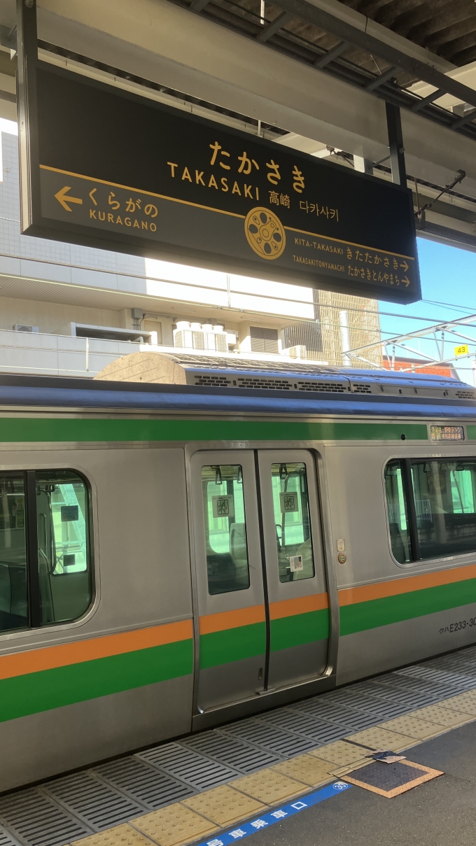鉄道乗車記録の写真:駅名看板(2)        「高崎駅2～4番線ホームの駅名標。」