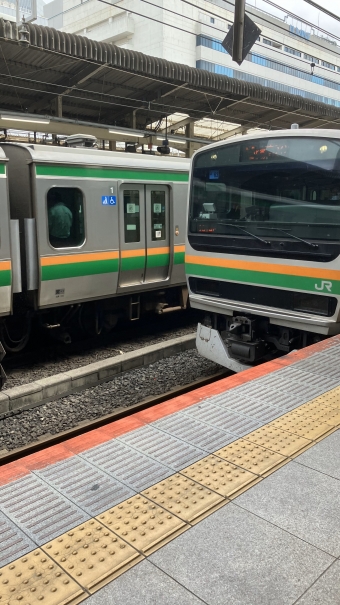 横浜駅から川崎駅(上野東京ライン[高崎線]経由)の乗車記録(乗りつぶし)写真