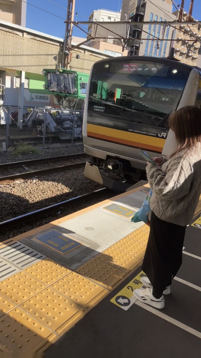 鉄道乗車記録の写真:乗車した列車(外観)(1)        「乗車した電車が武蔵溝ノ口駅に入線する様子を撮影した。」