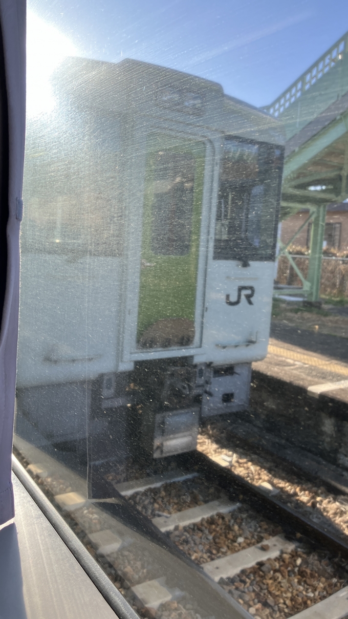 鉄道乗車記録の写真:列車・車両の様子(未乗車)(4)        「明覚駅で対向列車の、普通小川町行きとの列車交換があった。」