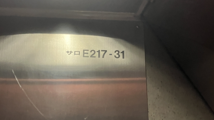 鉄道乗車記録の写真:車両銘板(11)        「乗車車両の車両番号表示。
E231系、E233系、E235系のグリーン車とはパネルなどが異なっていた。」