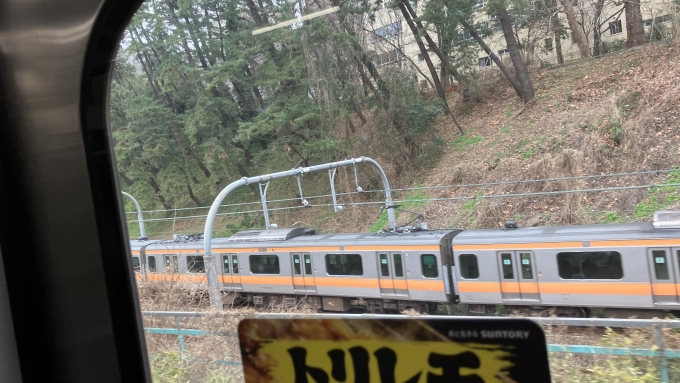 鉄道乗車記録の写真:列車・車両の様子(未乗車)(4)        「乗車中に新宿方面へ向かう快速電車とすれ違った。
快速八王子行き(1159T)と思われる。」