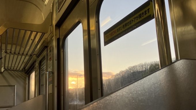 鉄道乗車記録の写真:車窓・風景(2)        「あしかがフラワーパーク駅の前後で日の出がみられた。」
