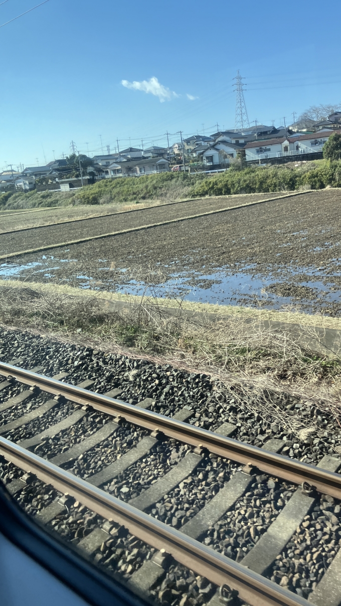 鉄道乗車記録の写真:車窓・風景(7)        「水戸線でも見られたが、このような田畑に水を引き入れ始めているところが多く見られた。」