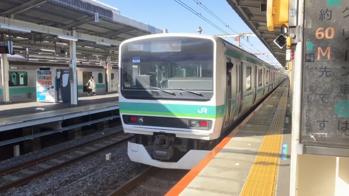鉄道乗車記録の写真:乗車した列車(外観)(4)        「乗車していた快速電車が我孫子駅を出発する様子。」
