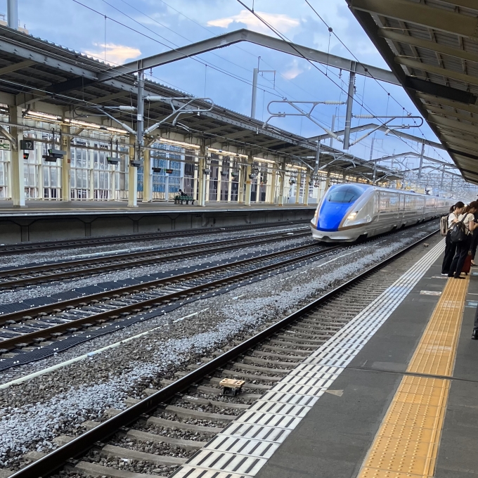 鉄道乗車記録の写真:列車・車両の様子(未乗車)(2)        「17:14ごろ撮影した、高崎駅を通過する列車。
当時の時刻表を持っておらず正確かはわからないが、臨時のとき70号東京行きの可能性がある。」