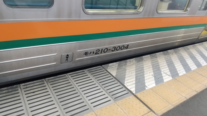 鉄道乗車記録の写真:車両銘板(1)        「乗車車両外側の車両番号表示。」