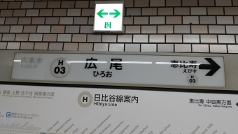広尾駅 写真:駅名看板