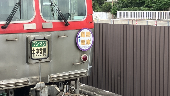 鉄道乗車記録の写真:ヘッドマーク(1)          「乗車した電車(「風鈴電車」)にはヘッドマークがあったので撮影してみた。
なお、写真の順番を入れ替えている。」