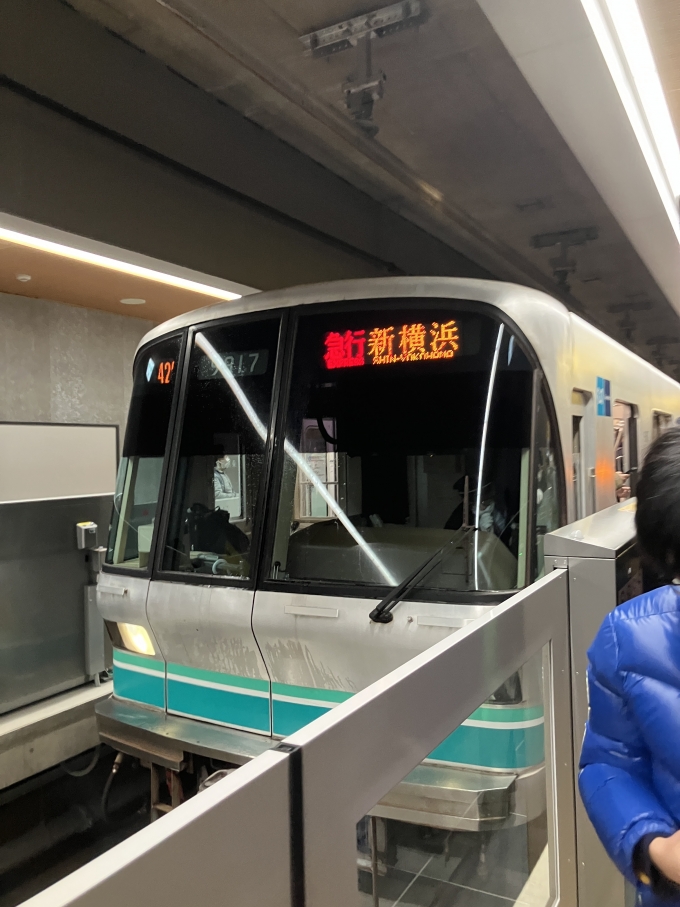 鉄道乗車記録の写真:乗車した列車(外観)(1)        「新横浜駅中線にて。」
