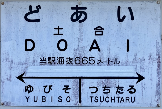 鉄道乗車記録の写真:駅名看板(4)        「土合駅地上ホーム」