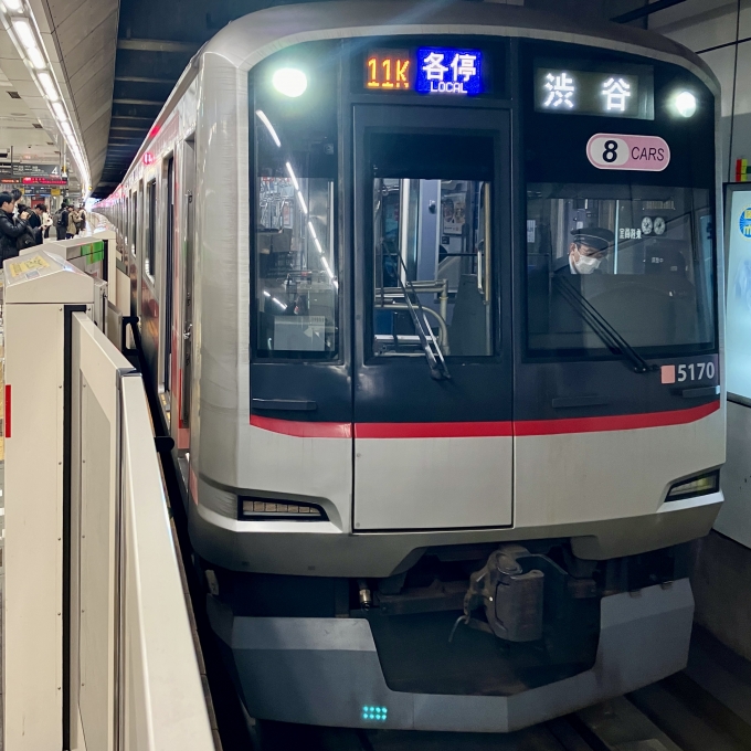 鉄道乗車記録の写真:乗車した列車(外観)(1)        「5170F(5170) の前面
11K 各停 渋谷 の幕」