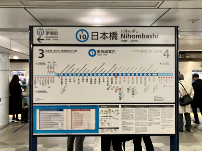 鉄道乗車記録の写真:駅名看板(4)        「日本橋 の駅名標」
