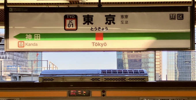 鉄道乗車記録の写真:駅名看板(6)        「東京 の駅名標
209系1000番台×駅名標」