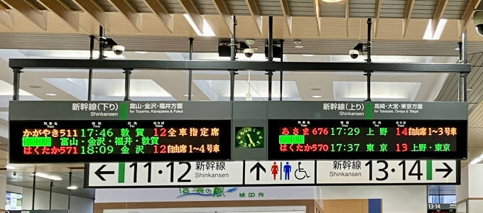 鉄道乗車記録の写真:駅舎・駅施設、様子(4)        「長野 の発車標
ついに「敦賀」の文字が見えた」