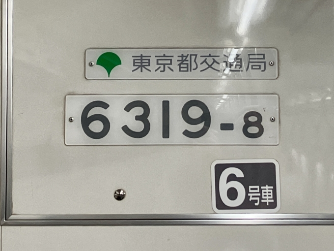 鉄道乗車記録の写真:車両銘板(2)        「6319-8 6号車 の車両銘板」