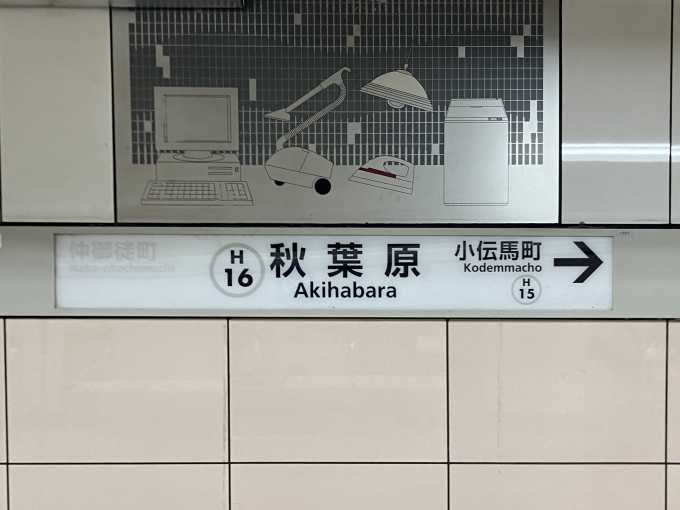 鉄道乗車記録の写真:駅名看板(3)        「秋葉原 の駅名標」