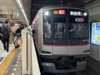 日吉駅から中目黒駅の乗車記録(乗りつぶし)写真