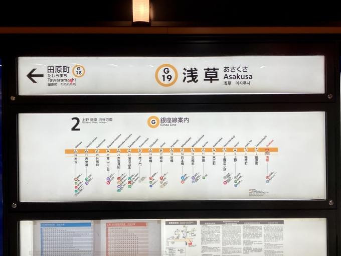 鉄道乗車記録の写真:駅名看板(3)        「浅草 の駅名標」