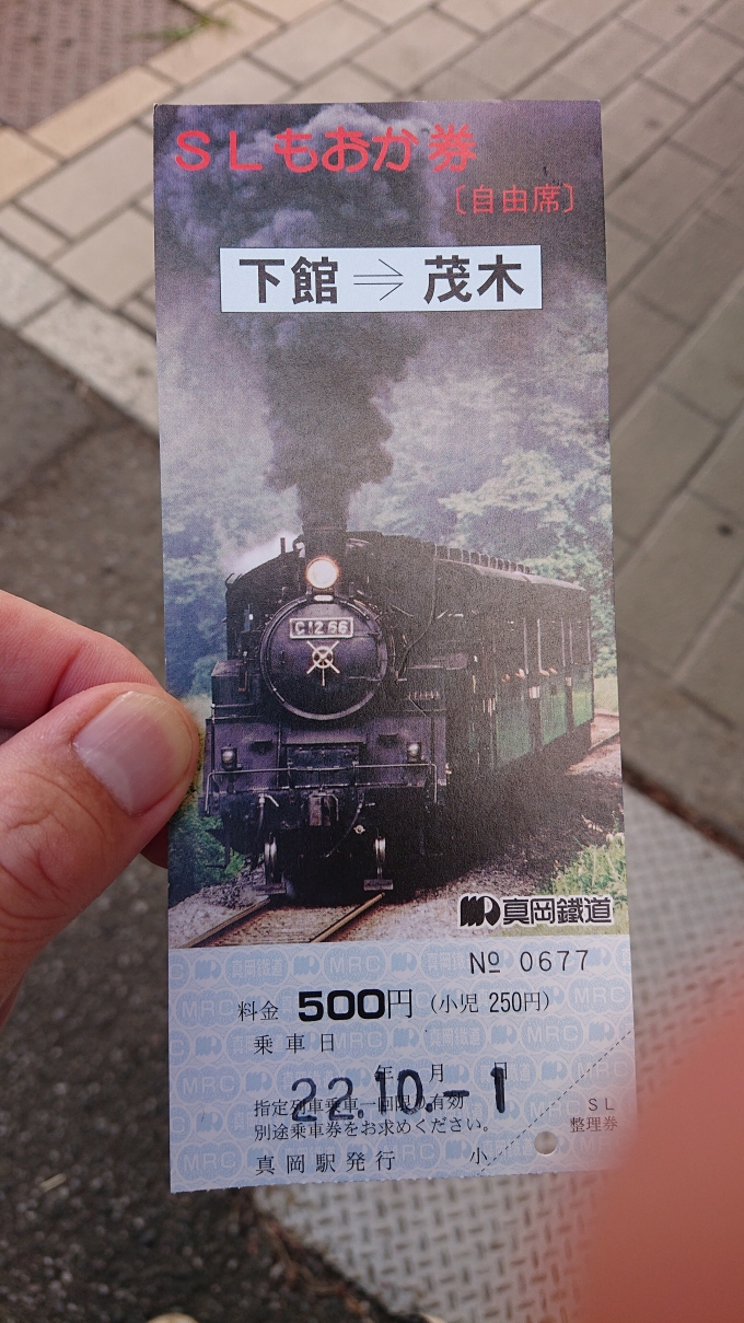 鉄道乗車記録の写真:きっぷ(3)        「SLもおか 整理券発券」