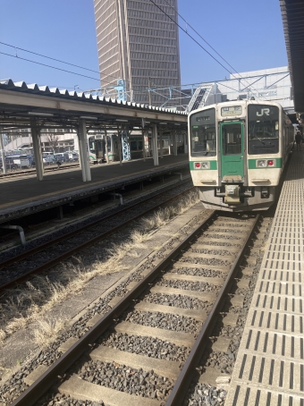 米沢駅から山形駅の乗車記録(乗りつぶし)写真