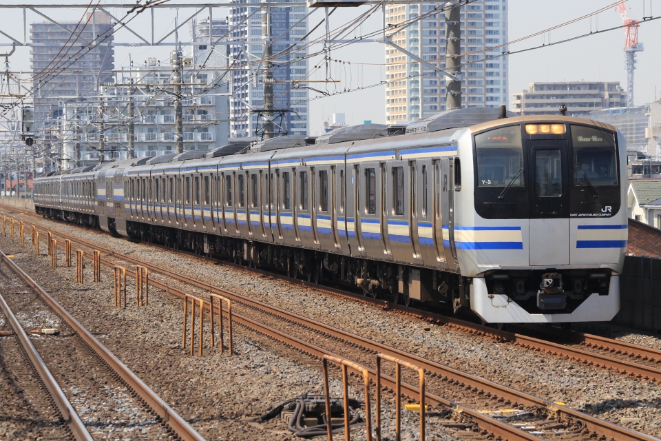 JR東日本E217系電車 クハE217-3 下総中山駅 鉄道フォト・写真(拡大) by キイロイトリさん | レイルラボ(RailLab)