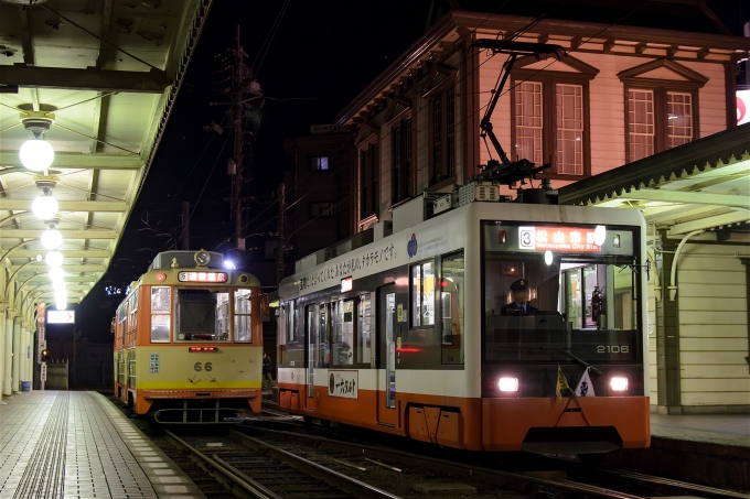 鉄道フォト・写真：伊予鉄道モハ2100形電車 2106 道後温泉駅 鉄道フォト・写真 by えこださん - 撮影日 2015/12/13 19:56