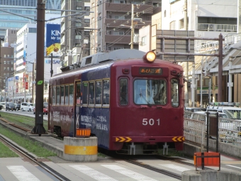 阪堺電気軌道モ501形電車 501 鉄道フォト・写真 by HE414さん 阿倍野停留場 (阪堺)：2024年07月06日17時ごろ