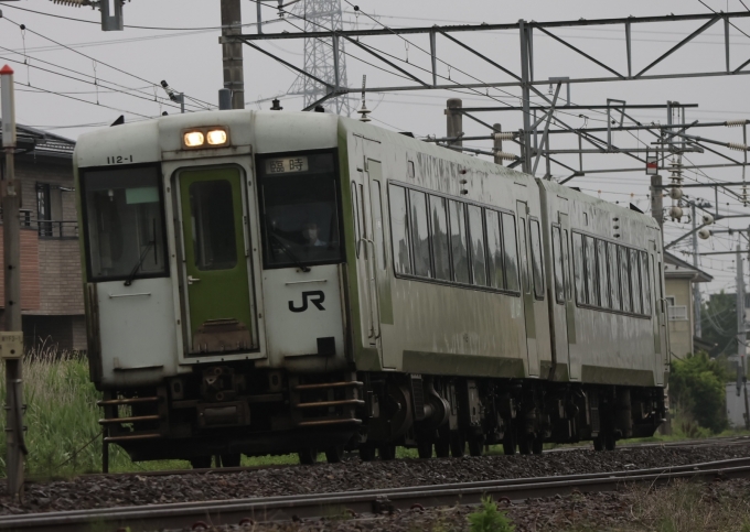 鉄道フォト・写真：JR東日本キハ100・110系気動車 毛越寺あやめまつり号 キハ112-1 陸前山王駅 鉄道フォト・写真 by でんちゃまんさん - 撮影日 2024/06/30 16:17