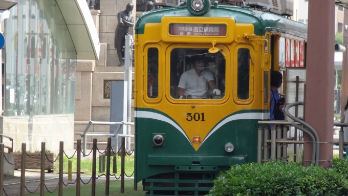 鉄道フォト・写真：鹿児島市交通局500形電車 501 鹿児島中央駅前停留場 鉄道フォト・写真 by Macam1024さん - 撮影日 2024/06/11 09:07