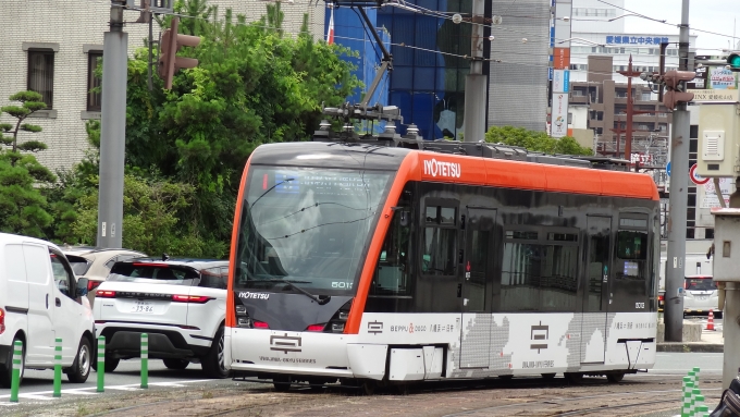 鉄道フォト・写真：伊予鉄道モハ5000形電車 5013 市役所前停留場 (愛媛県) 鉄道フォト・写真 by Macam1024さん - 撮影日 2024/07/09 10:30