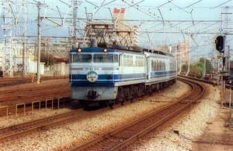 JR東海 国鉄EF65形電気機関車 ユーロライナー EF65-105 鉄道フォト・写真 by norikadさん 鷹取駅：1989年11月03日00時ごろ