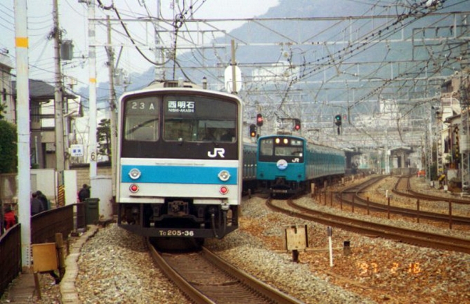 JR西日本 国鉄205系電車 鉄道フォト・写真 by norikadさん 須磨駅：1997年02月16日00時ごろ