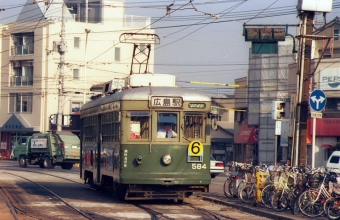 広島電鉄570形電車 584 鉄道フォト・写真 by norikadさん ：1987年12月29日00時ごろ