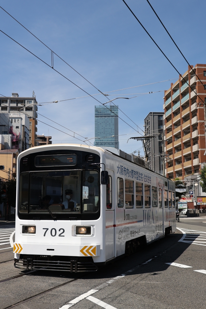 鉄道フォト・写真：阪堺電気軌道モ701形電車 702 松虫停留場 鉄道フォト・写真 by norikadさん - 撮影日 2024/07/21 14:18