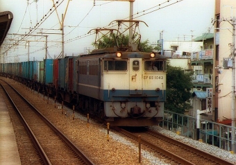 JR貨物 国鉄EF65形電気機関車 EF65-1043 鉄道フォト・写真 by norikadさん 西宮駅 (JR)：1992年06月16日00時ごろ