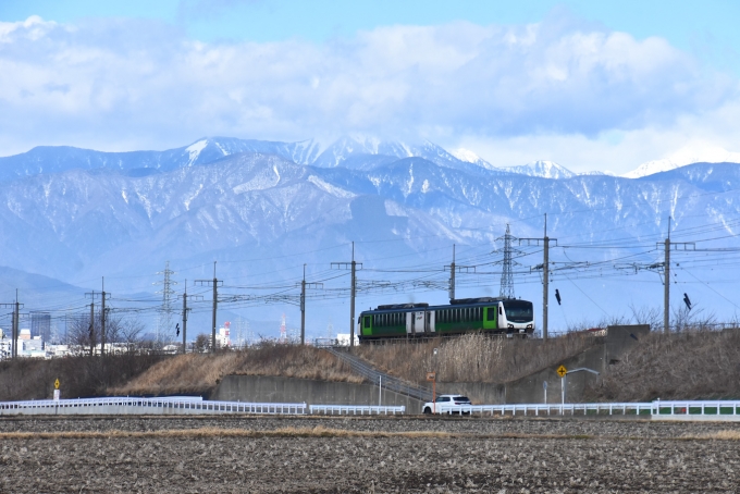 JR東日本 HB-E302形 リゾートビュー諏訪湖 HB-E302-2 鉄道フォト・写真 by おなだいさん みどり湖駅：2024年02月18日10時ごろ