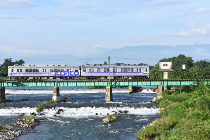 鉄道フォト・写真：アルピコ交通20100形電車  20104 渚駅 (長野県) 鉄道フォト・写真 by おなだいさん - 撮影日 2024/07/21 06:35