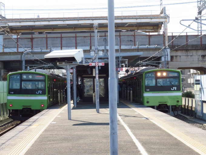 鉄道フォト・写真：JR西日本 国鉄201系電車 ＪＲ河内永和駅 鉄道フォト・写真 by kinokuniさん - 撮影日 2020/11/03 10:28