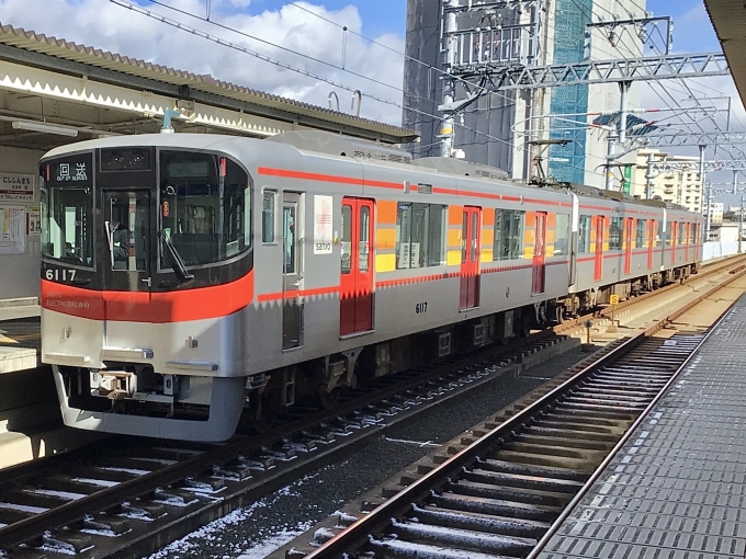 鉄道フォト・写真：山陽電車 山陽電気鉄道6000系電車 6117 西新町駅 鉄道フォト・写真 by てばどめさん - 撮影日 2023/01/25 14:00