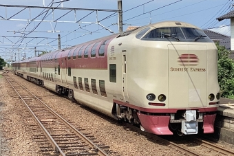 JR西日本 クハネ285形 サンライズ出雲(特急) クハネ285-1 鉄道フォト・写真 by てばどめ@プロフをお読み下さいさん 荘原駅：2023年08月20日09時ごろ