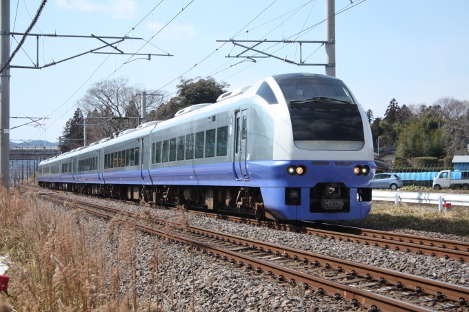 鉄道フォト・写真：JR東日本E653系電車 クハE653-8 友部駅 鉄道フォト・写真 by フレッシュマリオさん - 撮影日 2014/03/08 11:49