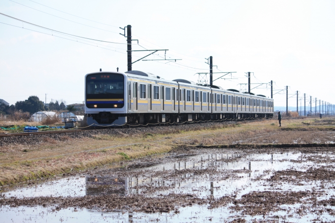 鉄道フォト・写真：JR東日本209系電車 クハ208-2111 水郷駅 鉄道フォト・写真 by フレッシュマリオさん - 撮影日 2016/01/31 11:02