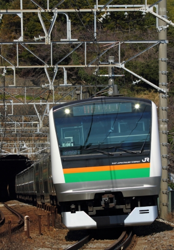 JR東日本 クハE232形 クハE232-3008 鉄道フォト・写真 by Kazoo8021さん 根府川駅：2015年02月15日11時ごろ