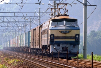 JR貨物 国鉄EF66形電気機関車 EF66-05 鉄道フォト・写真 by tsubame0215さん 金谷駅 (JR)：1988年07月31日00時ごろ