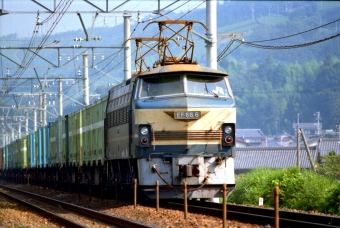 JR貨物 EF66 EF66-06 鉄道フォト・写真 by tsubame0215さん 金谷駅 (JR)：1988年07月31日00時ごろ