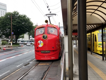 岡山電気軌道 鉄道フォト・写真 by ポムフリットさん 岡山駅前停留場：2024年06月23日09時ごろ