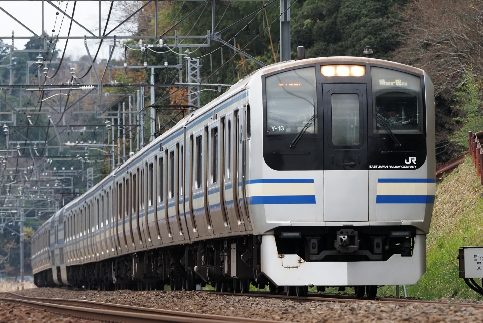 JR東日本E217系電車 クハE217-13 物井駅 鉄道フォト・写真(拡大) by わんべあさん | レイルラボ(RailLab)